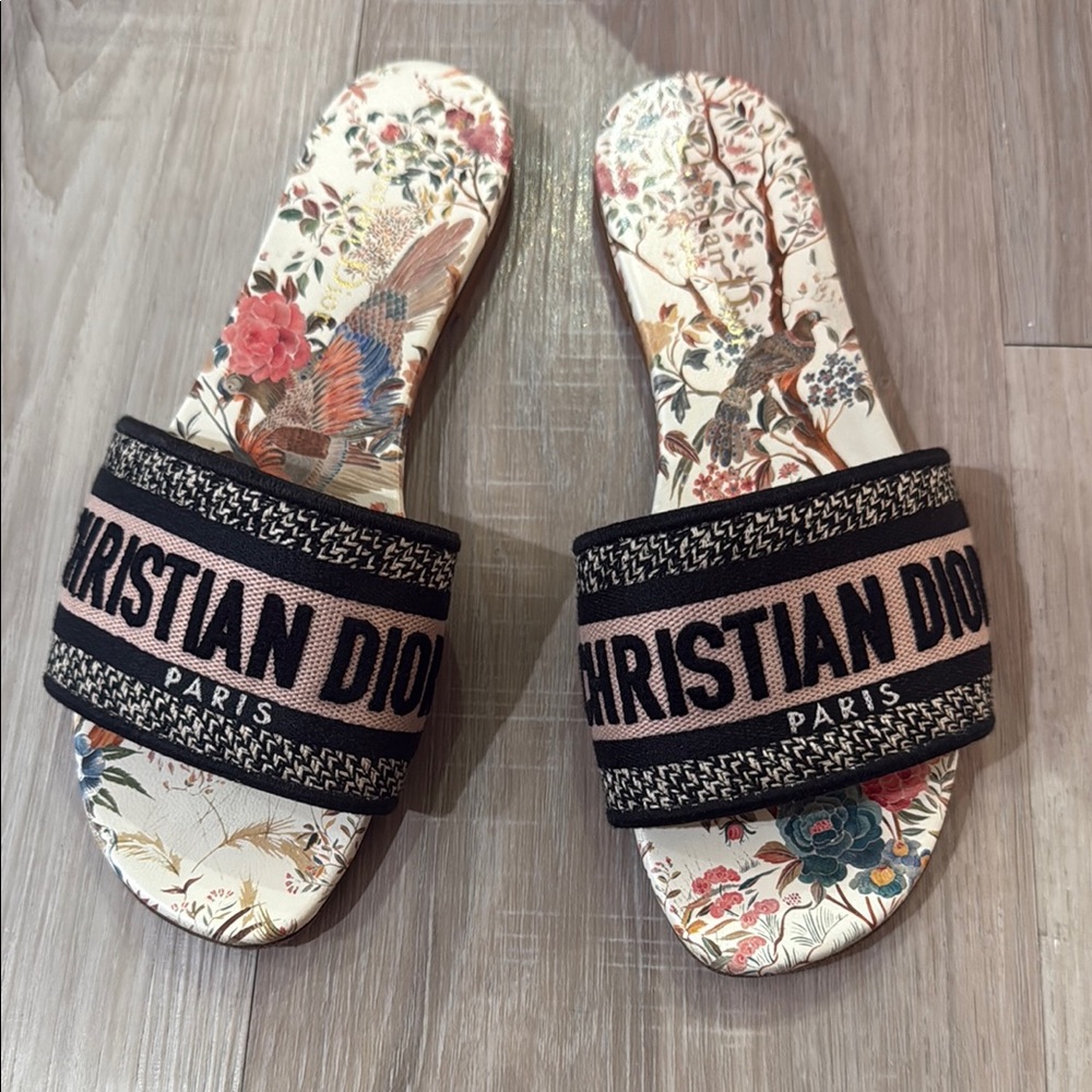 Christian Dior Floral Slide Sandals